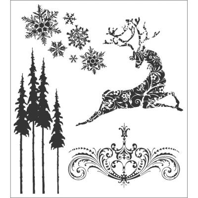 Stampers Anonymous Tim Holtz Cling Stamps - Reindeer Flight